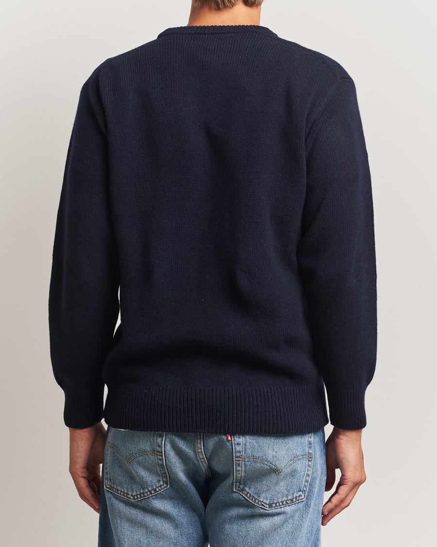 Mies | Puserot | Merz b. Schwanen | Merino/Cashmere Knitted Sweater Dark Navy