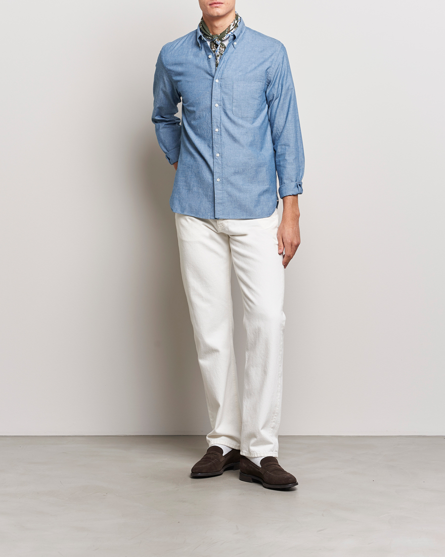 Mies | Kauluspaidat | BEAMS PLUS | Chambray Button Down Shirt Light Blue