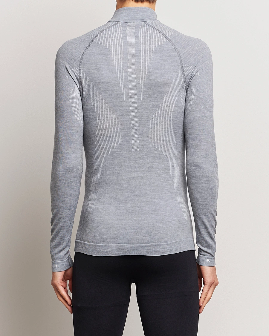 Mies | Active | Falke Sport | Falke Long Sleeve Wool Tech half Zip Shirt Grey Heather