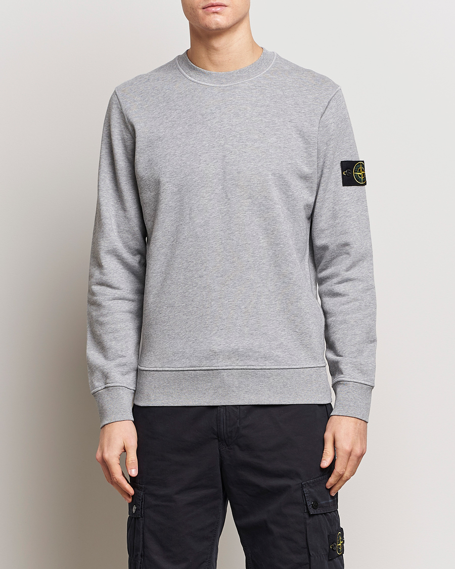 Mies | Puserot | Stone Island | Garment Dyed Cotton Sweatshirt Melange Grey