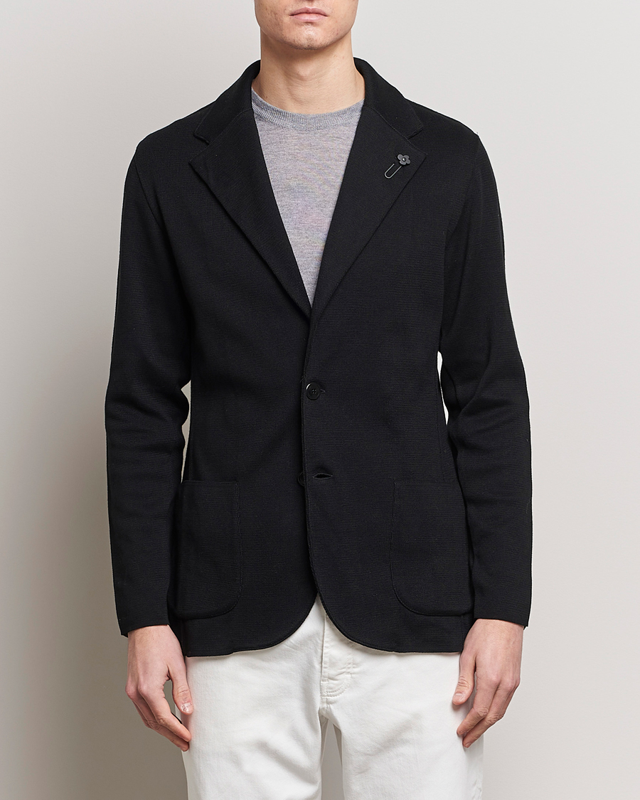 Mies | Pikkutakit | Lardini | Knitted Cotton Blazer Black
