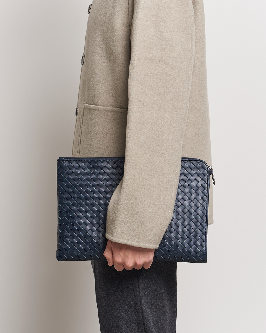 Mies | Bottega Veneta Pre-Owned Intrecciato Document Case Blue | Bottega Veneta Pre-Owned | Intrecciato Document Case Blue