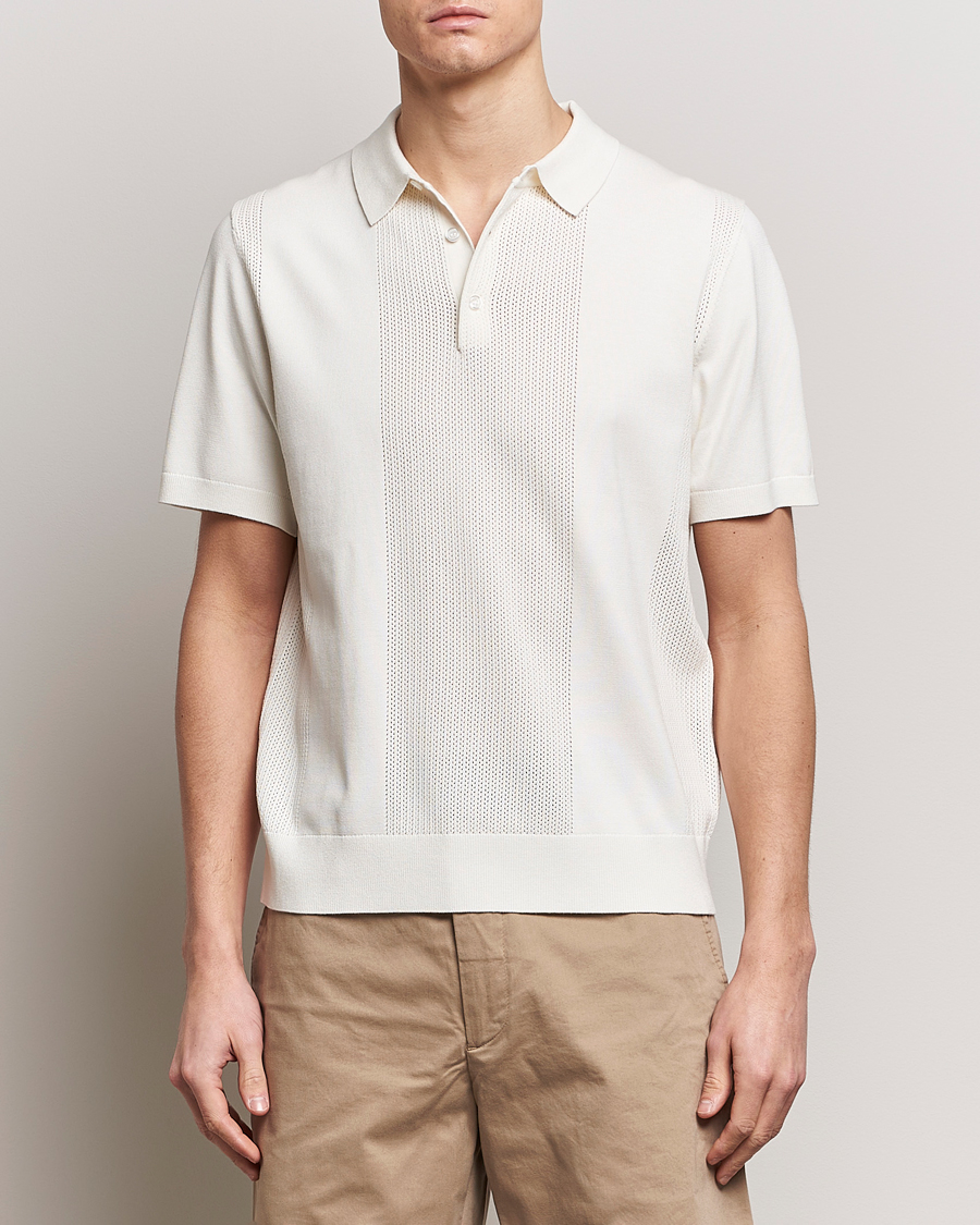 Mies |  | J.Lindeberg | Reymond Solid Knitted Polo Cloud White