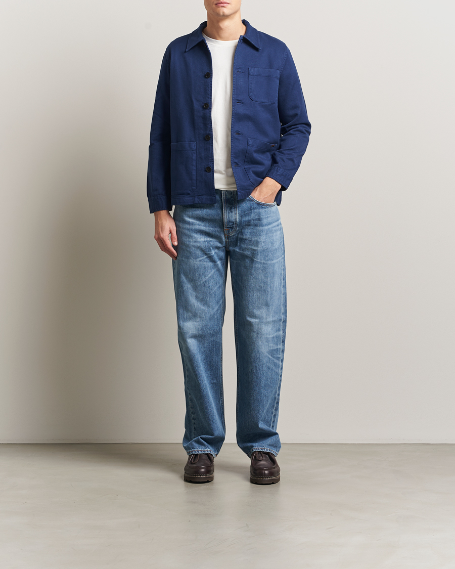 Mies | Kauluspaidat | Nudie Jeans | Barney Worker Overshirt Mid Blue