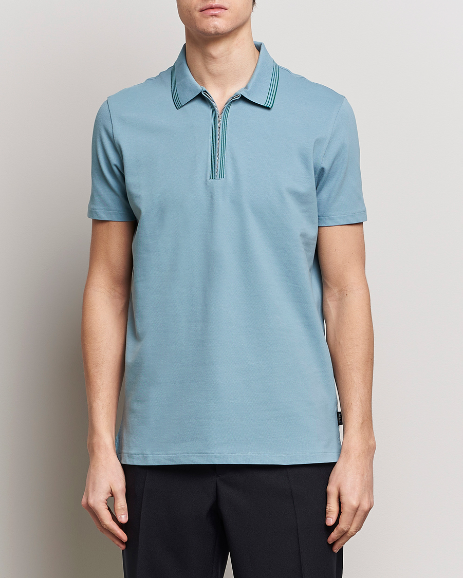 Mies | PS Paul Smith | PS Paul Smith | Regular Fit Half Zip Polo Blue