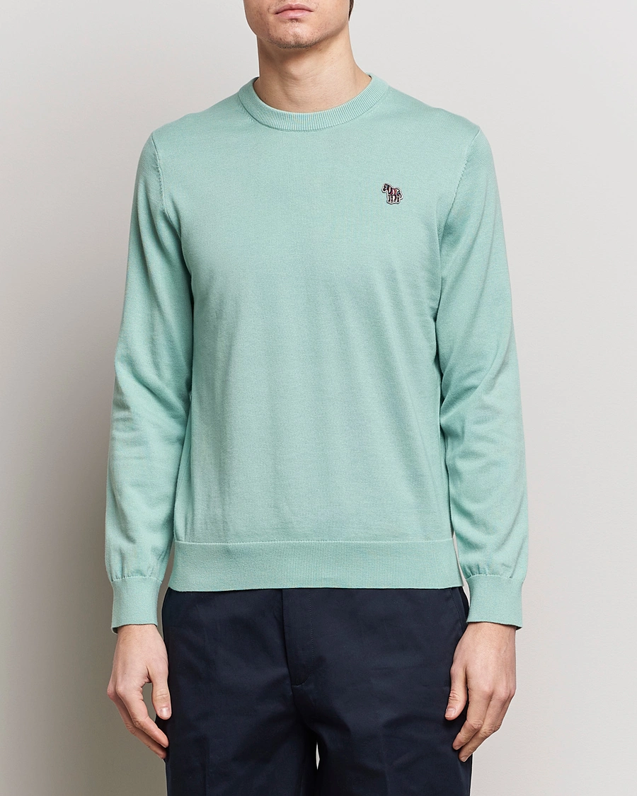 Mies | PS Paul Smith | PS Paul Smith | Zebra Cotton Knitted Sweater Mint Green