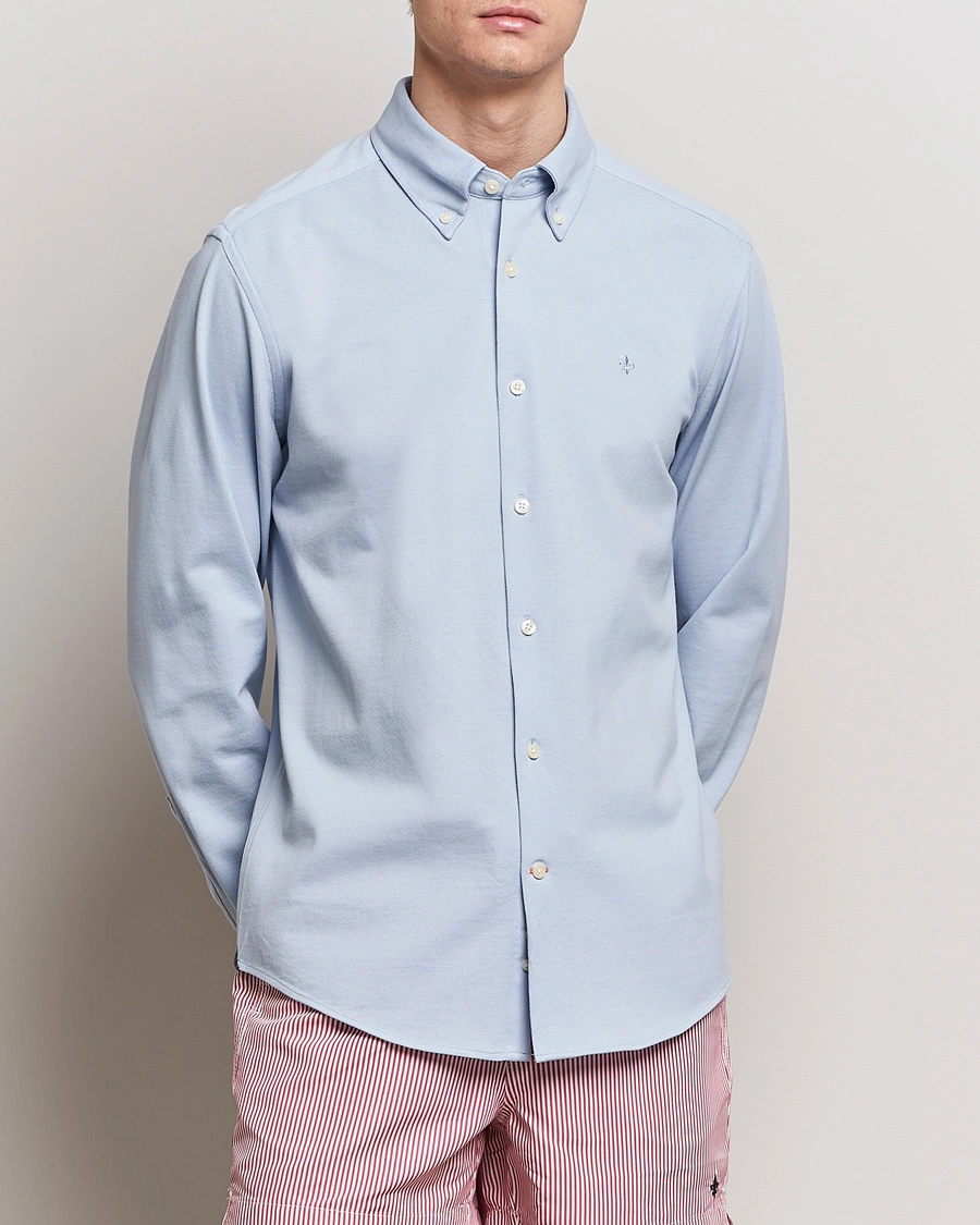 Mies |  | Morris | Eddie Slim Fit Pique Shirt Light Blue
