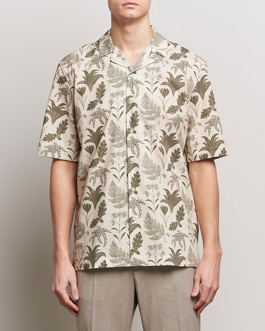 Mies | Sunspel | Sunspel | Katie Scott Short Sleeve Printed Resort Shirt Ecru