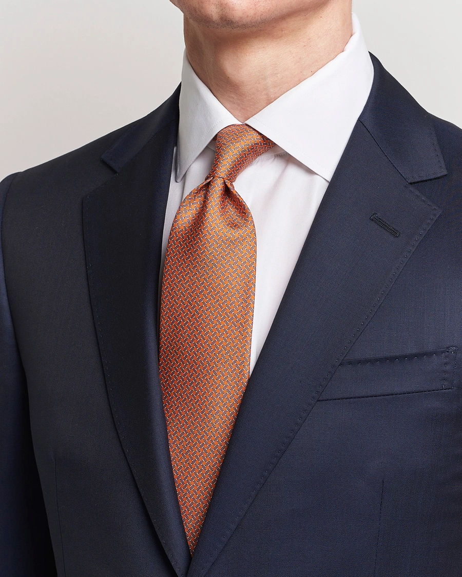Mies | Asusteet | Brioni | Printed Silk Tie Orange