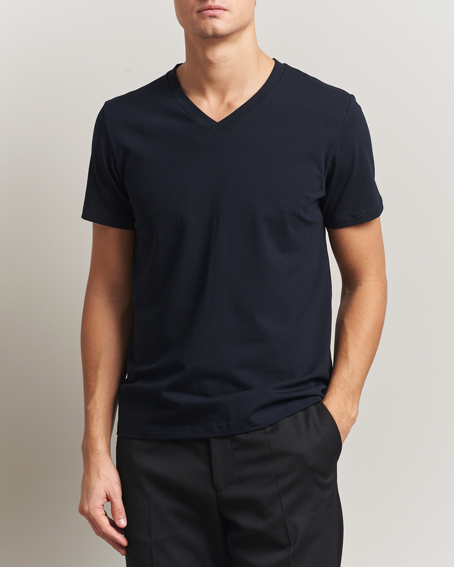 Mies | T-paidat | Filippa K | Organic Cotton V-Neck T-Shirt Navy