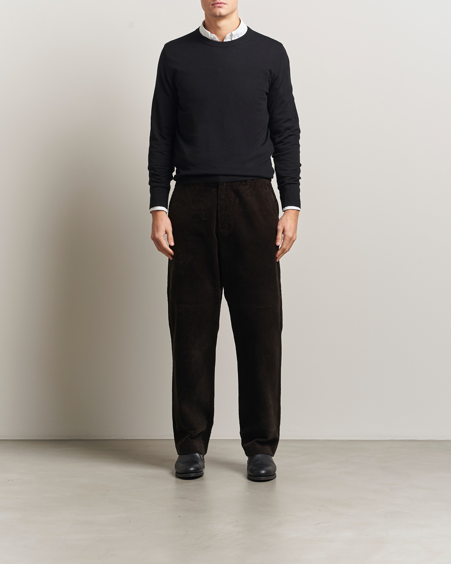 Mies | Puserot | Filippa K | Merino Round Neck Sweater Black