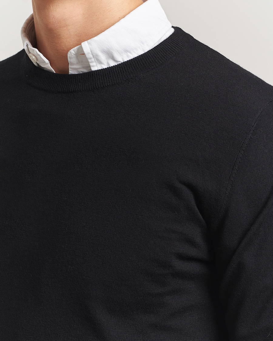 Mies | Puserot | Filippa K | Merino Round Neck Sweater Black