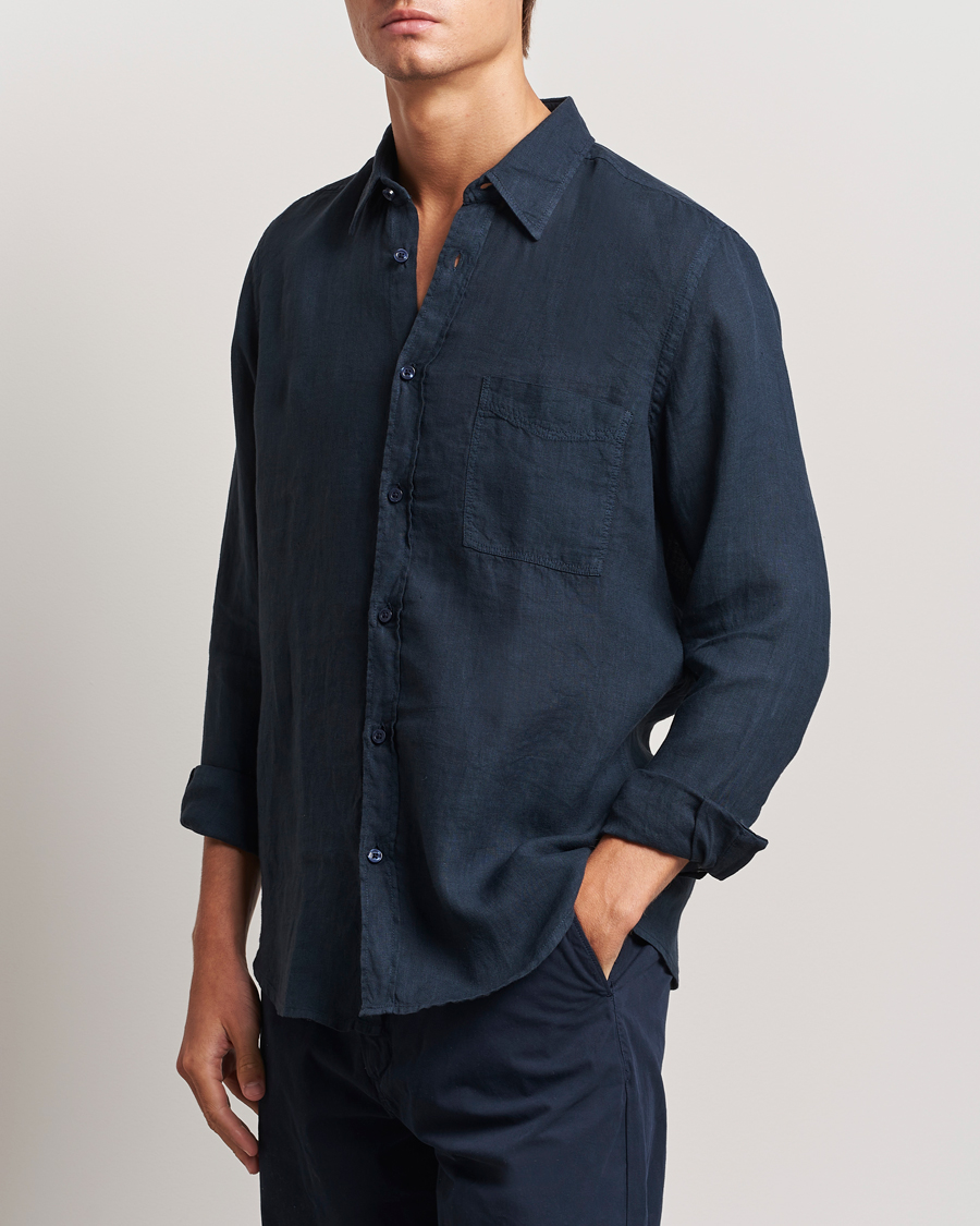 Mies |  | BOSS ORANGE | Relegant Linen Shirt Dark Blue
