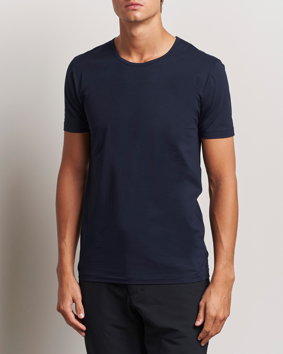 Mies |  | Zimmerli of Switzerland | Pure Comfort Crew Neck T-shirt Navy