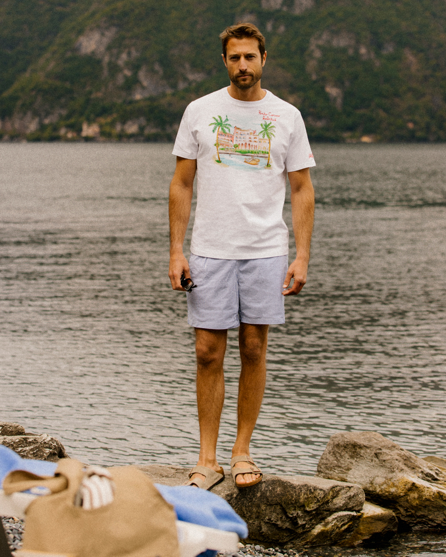 Mies | T-paidat | MC2 Saint Barth | Printed Cotton T-Shirt Porto Cervo