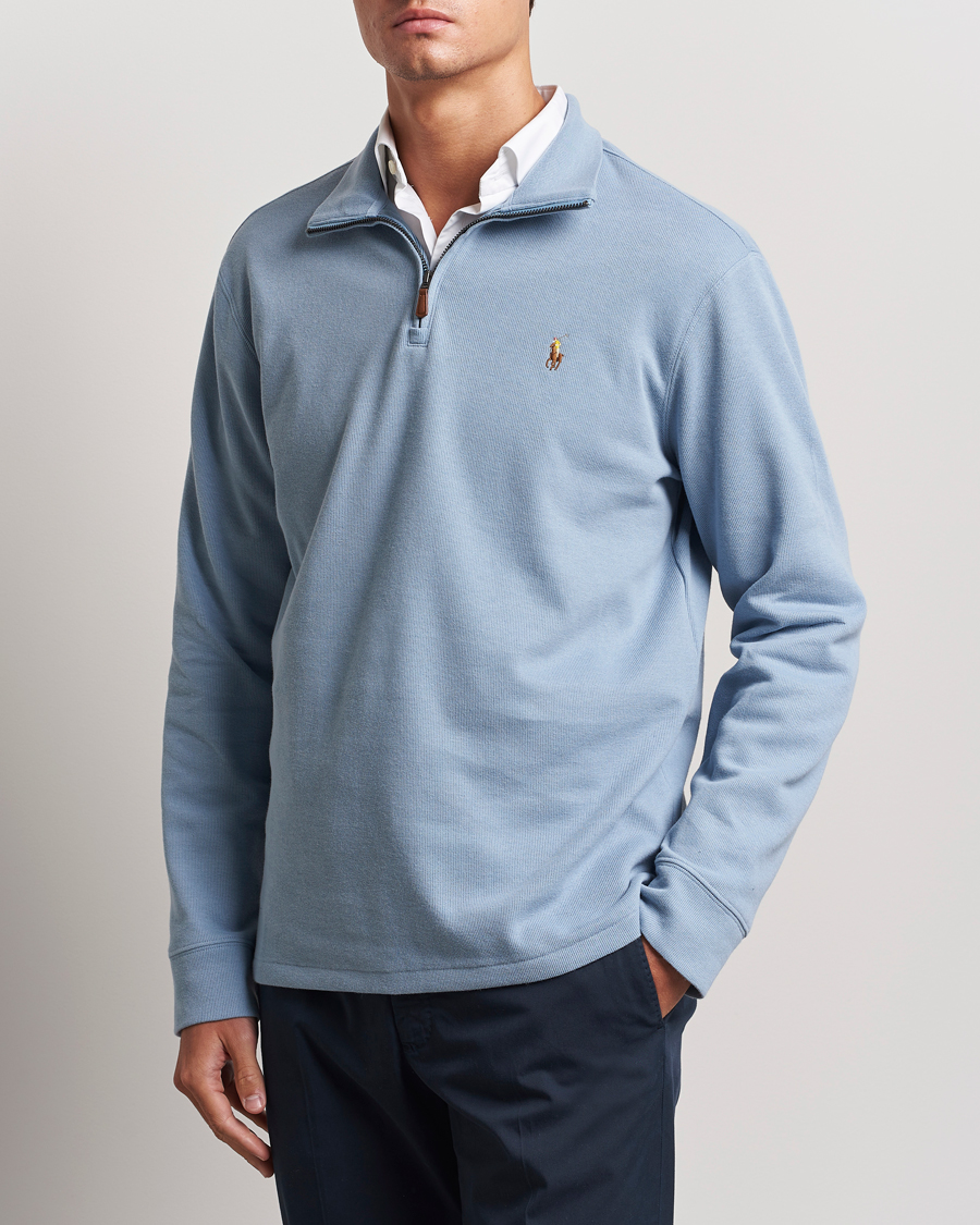 Mies |  | Polo Ralph Lauren | Double Knit Jaquard Half Zip Sweater Vessel Blue