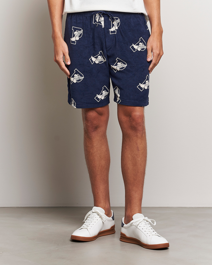 Mies |  | Polo Ralph Lauren | Cotton Terry P Wing Drawstring Shorts Cruise Navy