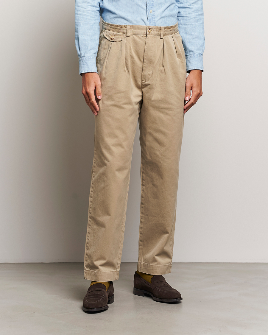Mies |  | Polo Ralph Lauren | Rustic Twill Pleated Worker Trousers RL Khaki