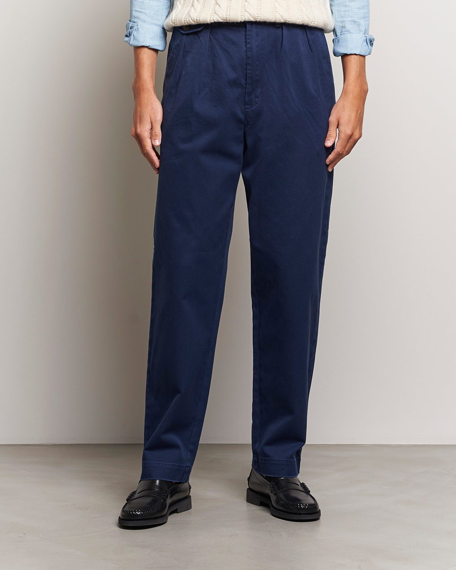 Mies |  | Polo Ralph Lauren | Rustic Twill Pleated Worker Trousers Newport Navy