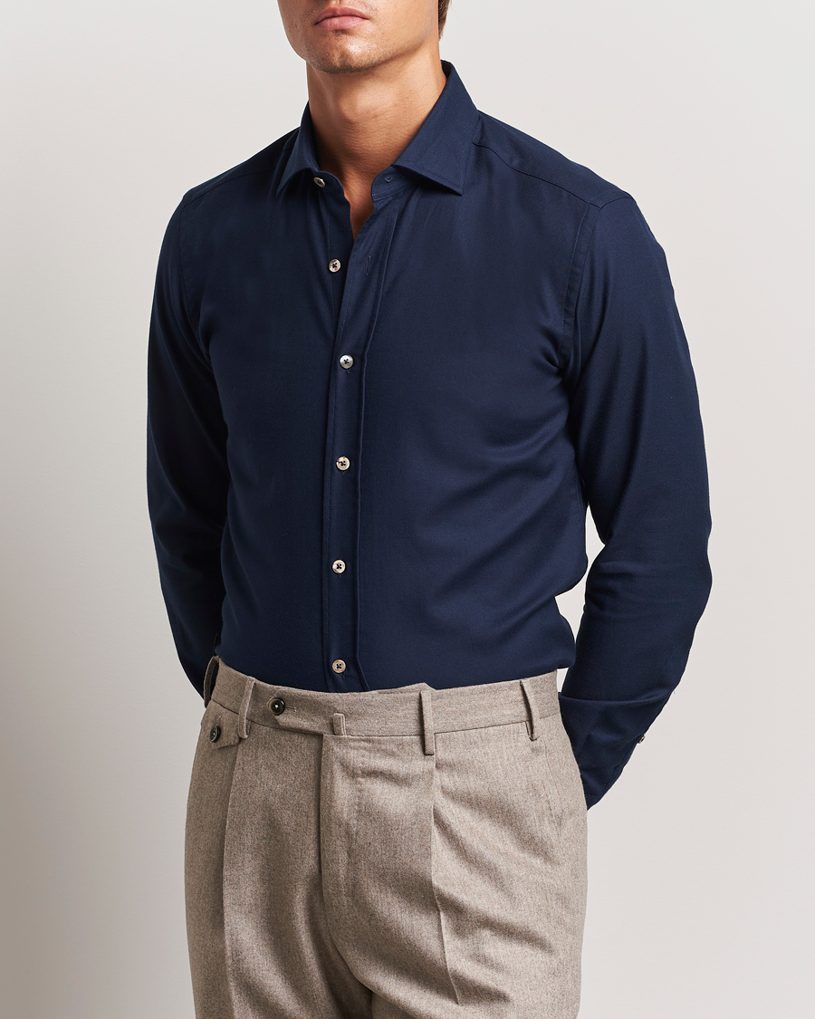 Mies |  | Grigio | Cotton Twill Shirt Navy