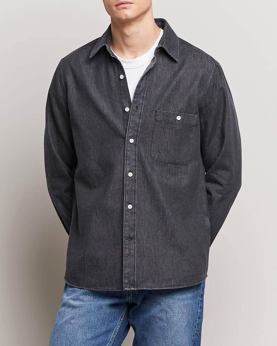 Mies | A Day's March | A Day\'s March | Mason Sturdy Denim Shirt Off Black