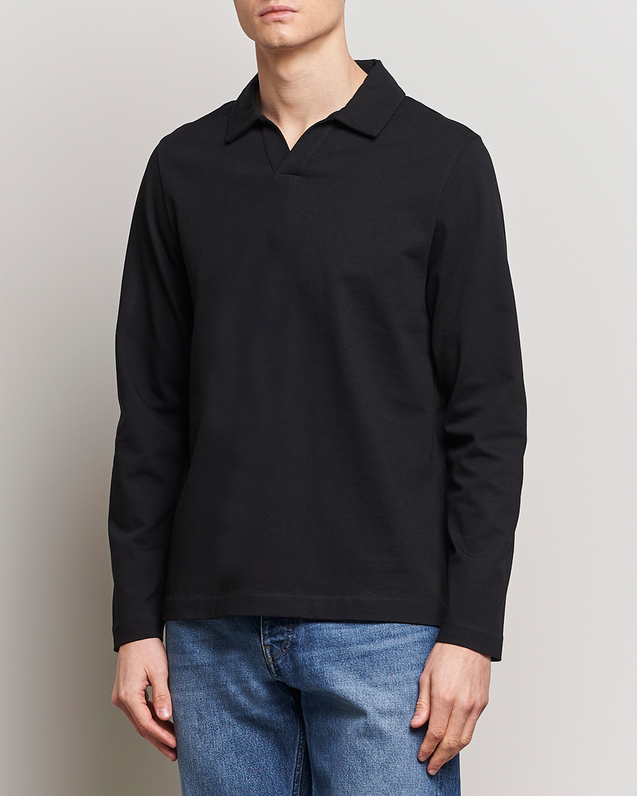 Mies | A Day's March | A Day\'s March | Branford Long Sleeve Polo Black