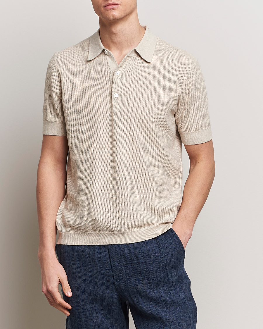 Mies | Vaatteet | A Day\'s March | Rosehall Popcorn Stitch Polo Sand