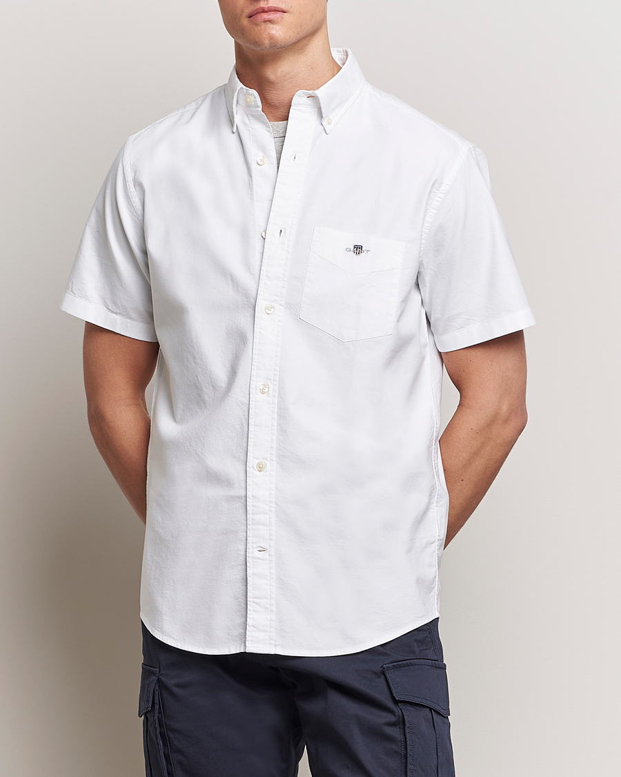 Mies | Vaatteet | GANT | Regular Short Sleeve Oxford Shirt White