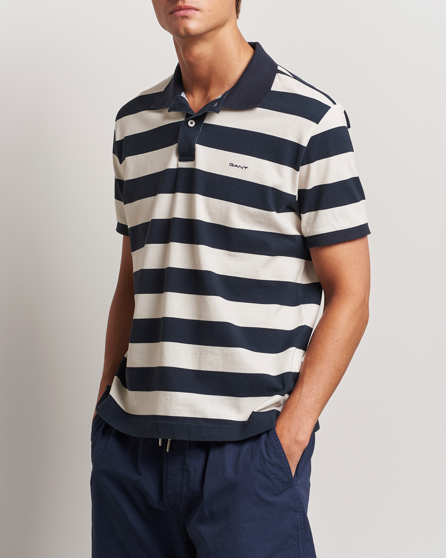 Mies |  | GANT | Heavy Washed Striped Polo Evening Blue