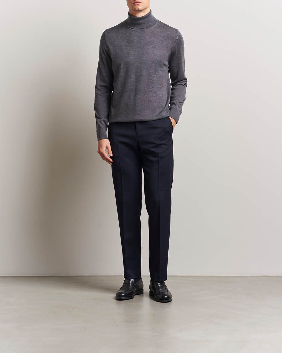 Mies | Puserot | Charles Tyrwhitt | Pure Merino Roll Neck Jumper Grey