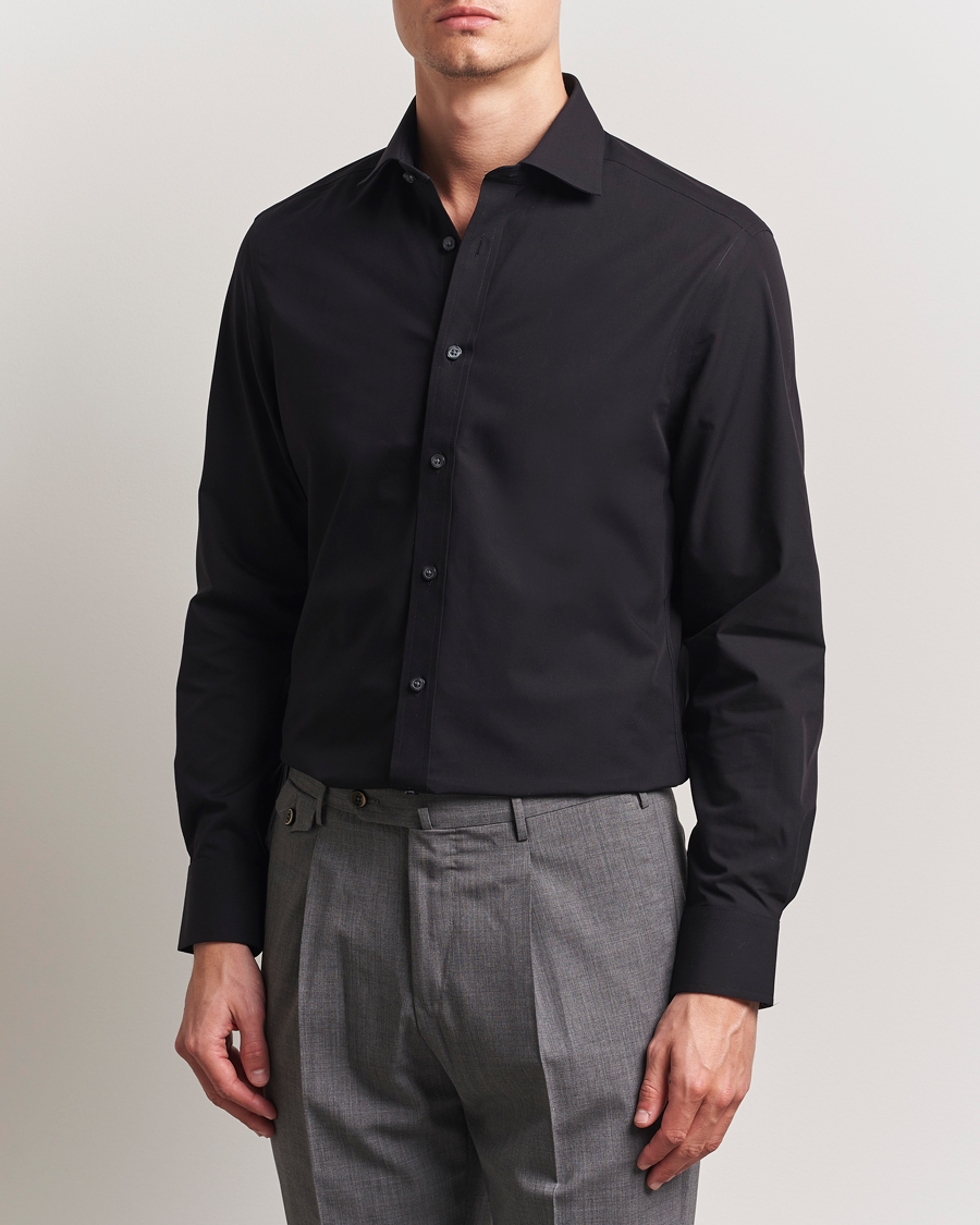 Mies | Kauluspaidat | Charles Tyrwhitt | Slim Fit Non Iron Poplin Cut Away Shirt Black