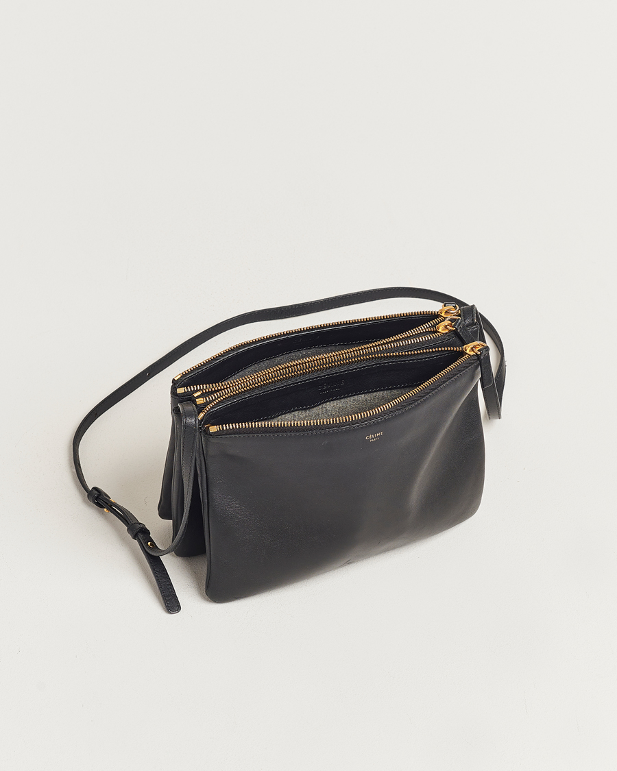 Mies | Celine Pre-Owned Trio Leather Handbag Black | Celine Pre-Owned | Trio Leather Handbag Black