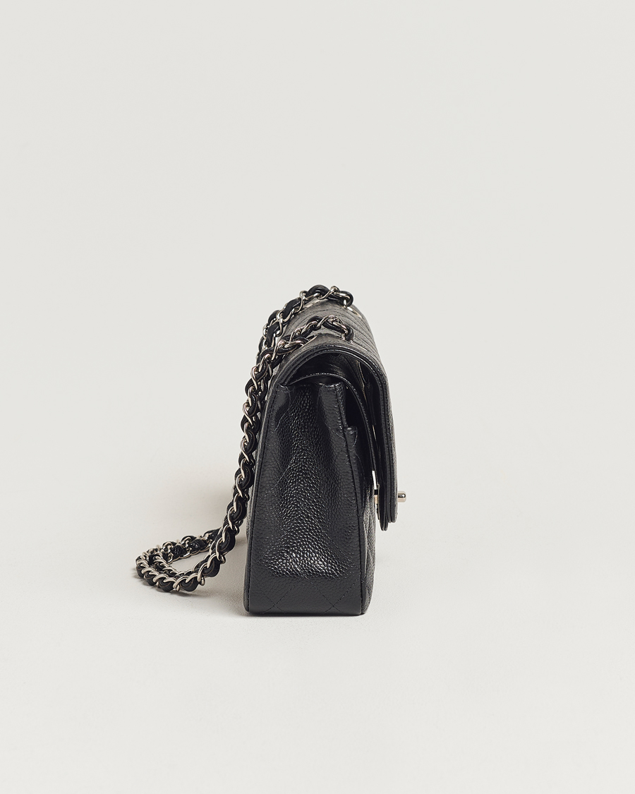 Mies | Chanel Pre-Owned Classic Medium Double Flap Bag Caviar Leather Black | Chanel Pre-Owned | Classic Medium Double Flap Bag Caviar Leather Black
