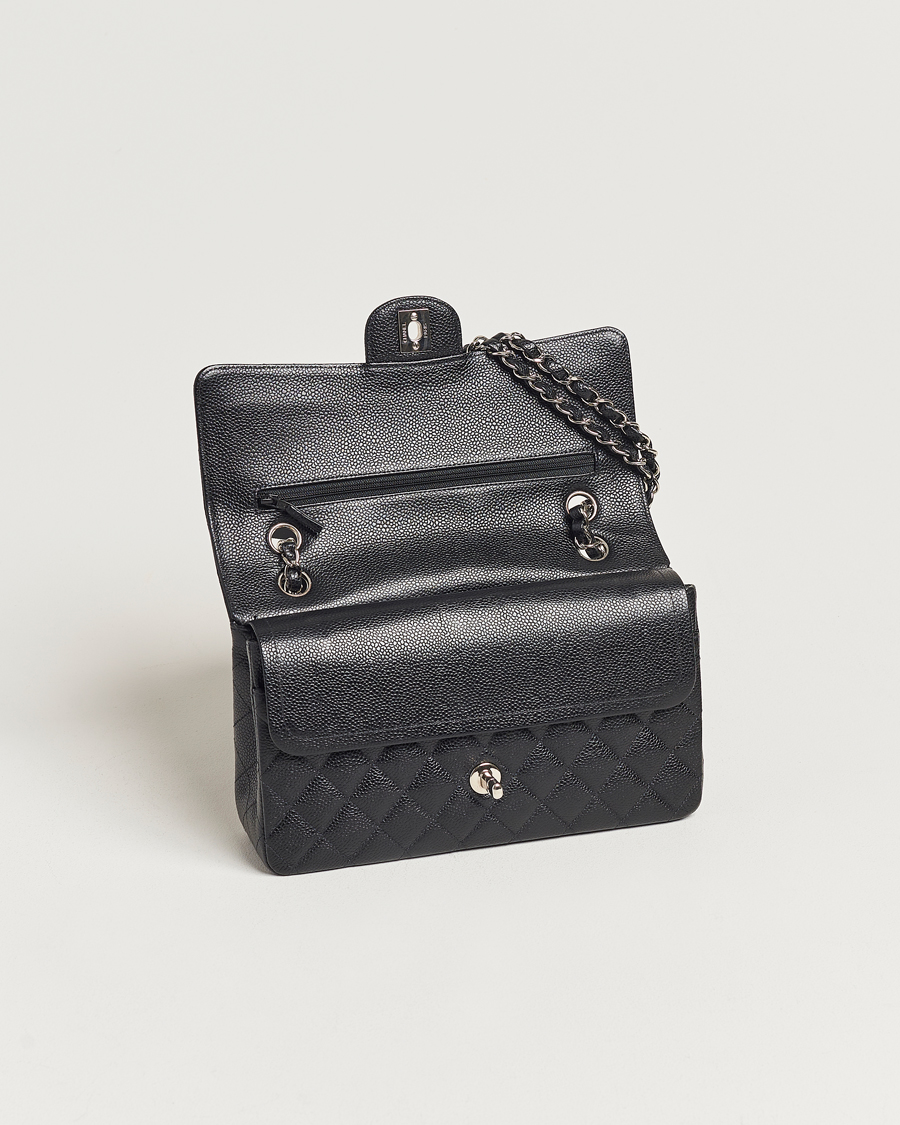 Mies | Chanel Pre-Owned Classic Medium Double Flap Bag Caviar Leather Black | Chanel Pre-Owned | Classic Medium Double Flap Bag Caviar Leather Black