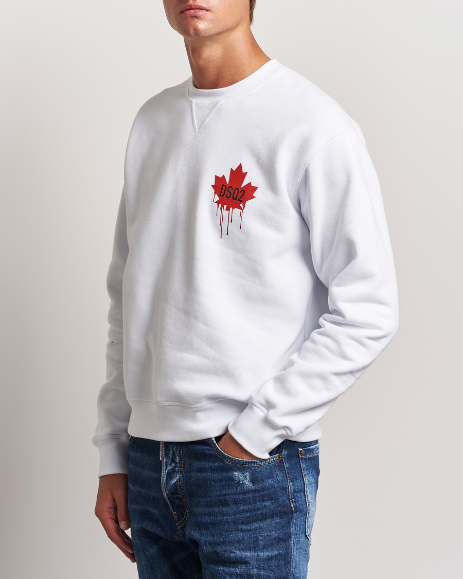 Mies |  | Dsquared2 | Small Leaf Sweatshirt White