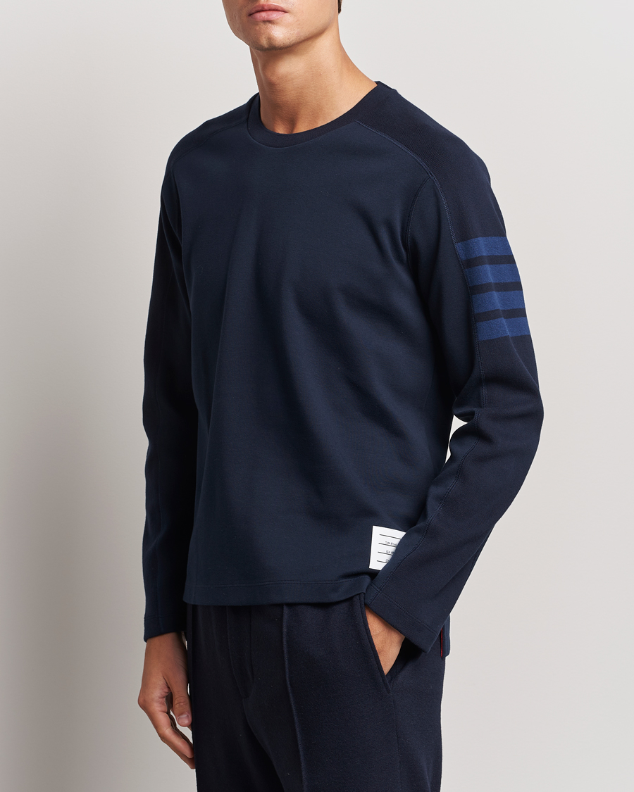 Mies | Thom Browne | Thom Browne | Long Sleeve 4-Bar T-Shirt Navy