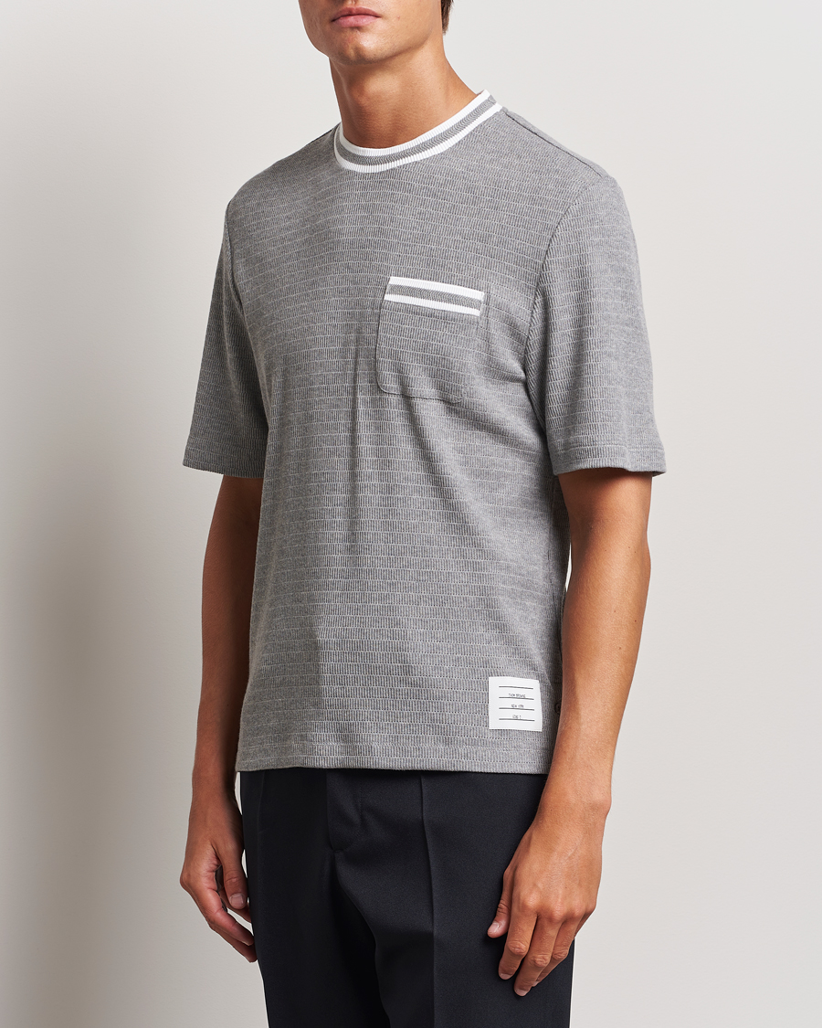 Mies |  | Thom Browne | Short Sleeve Contrast T-Shirt Light Grey