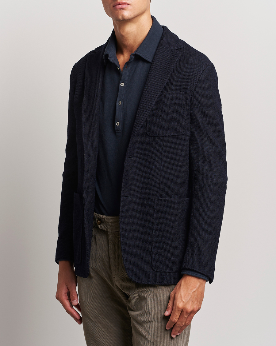 Mies |  | Canali | Structured Wool Jersey Blazer Navy