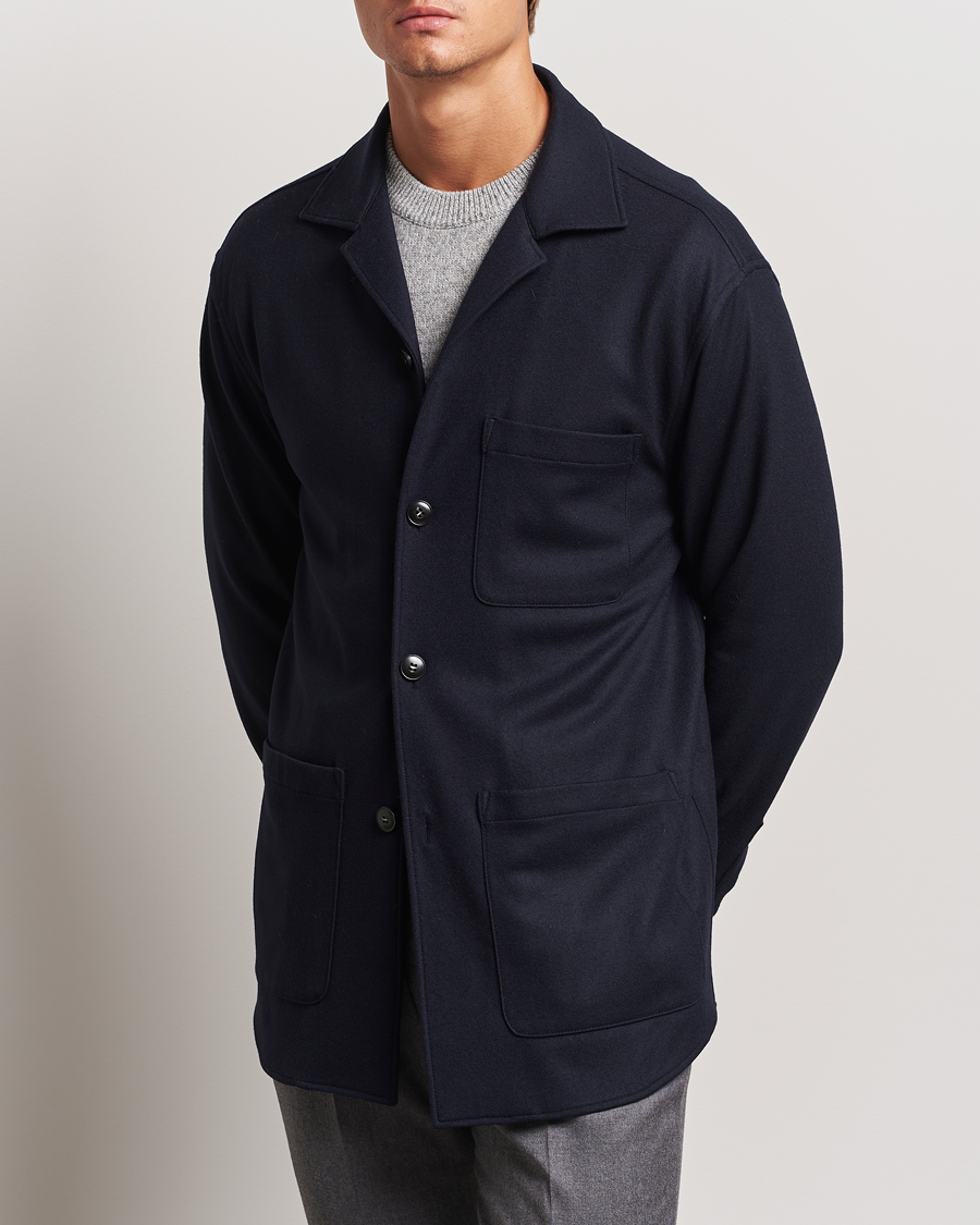 Mies |  | Canali | Wool Shirt Jacket Navy