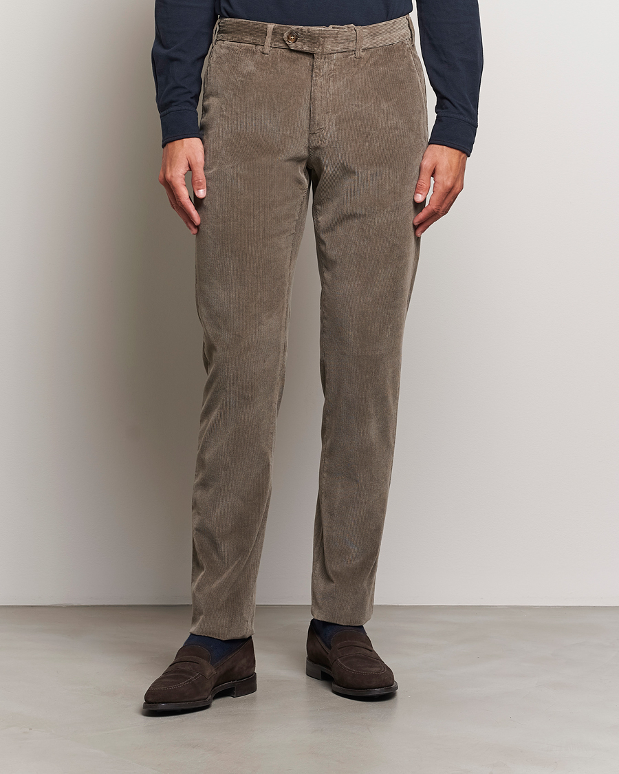 Mies |  | Canali | Slim Fit Corduroy Trousers Taupe