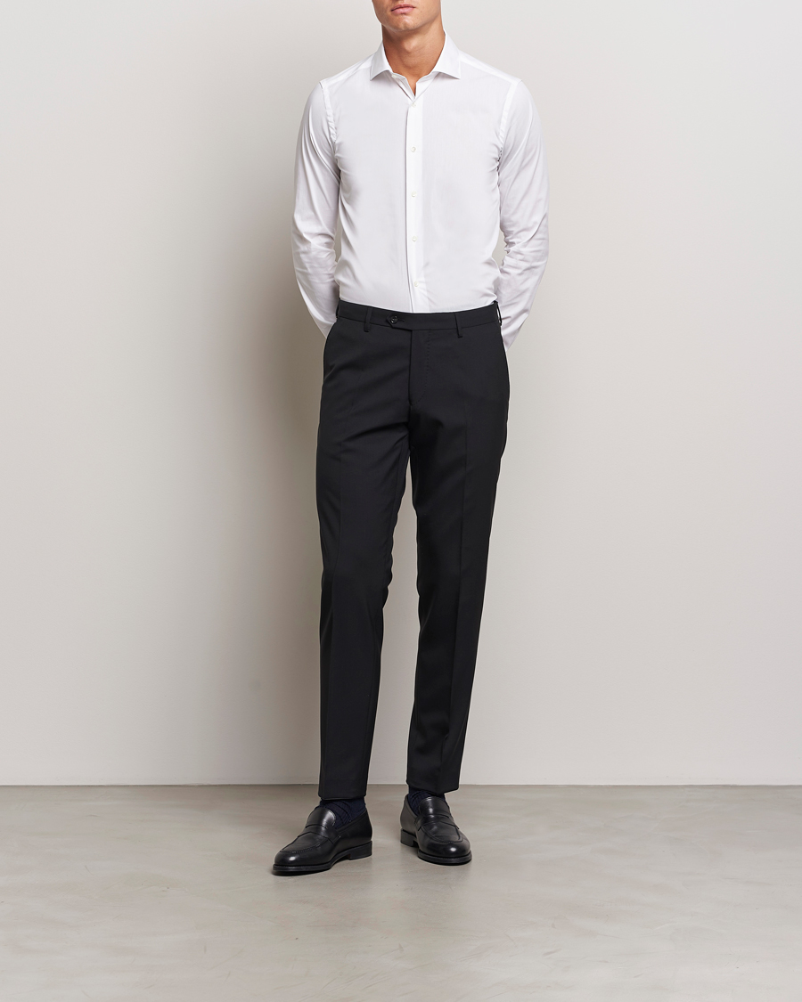 Mies |  | Canali | Slim Fit Cotton/Stretch Shirt White