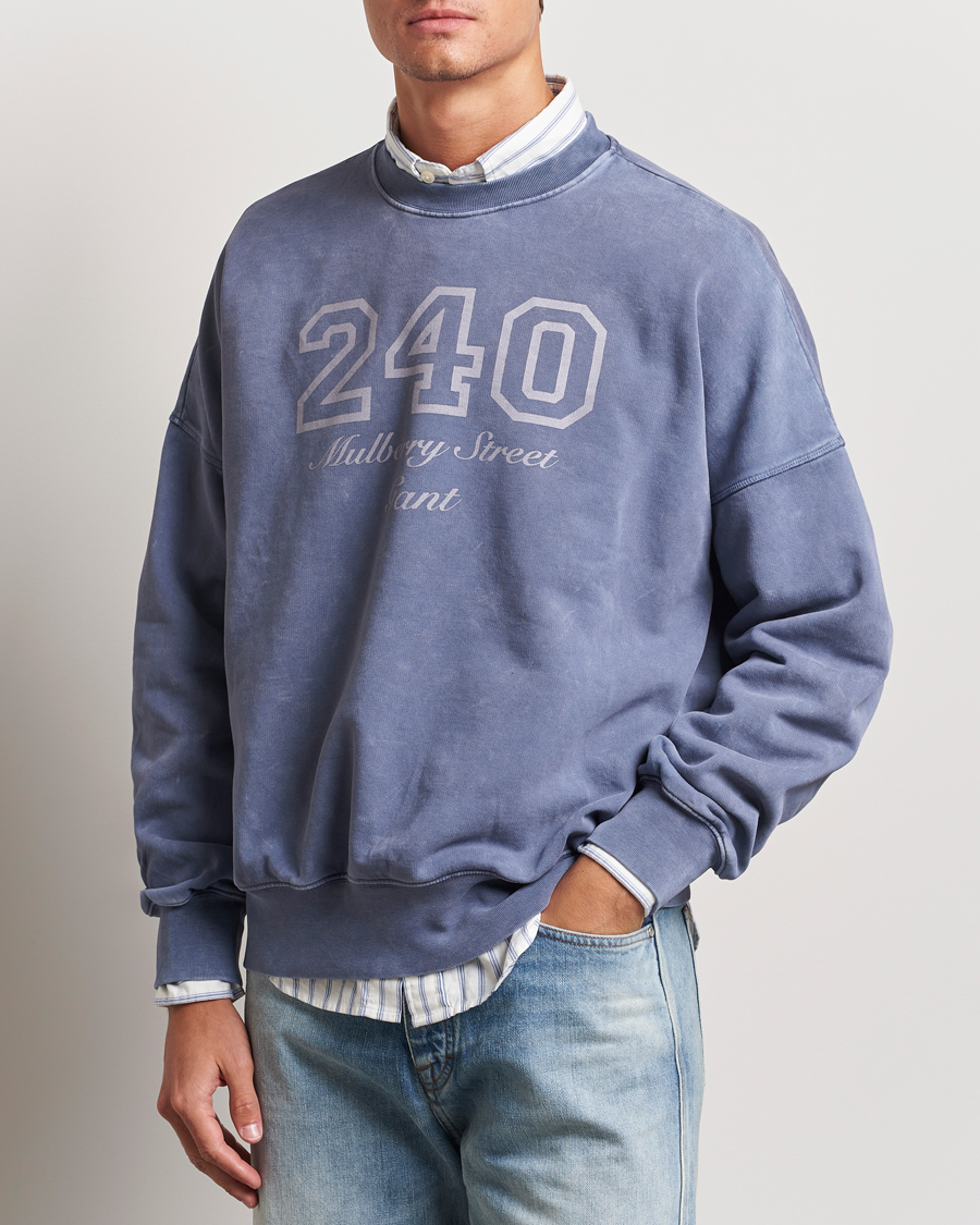 Mies | Vaatteet | GANT 240 Mulberry Street | Vintage Washed Crew Neck Sweatshirt Dusty Blue Sea