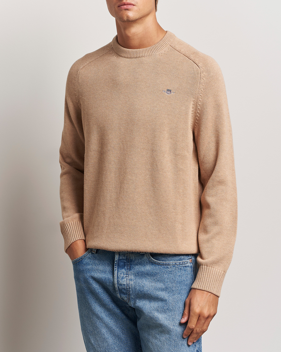 Mies |  | GANT | Casual Cotton Saddle C-neck Khaki Melange