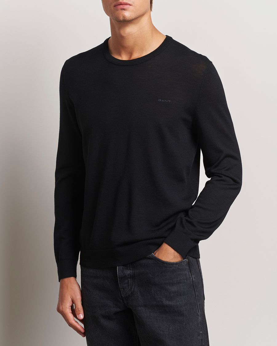 Mies |  | GANT | Extrafine Merino Wool C-Neck Black