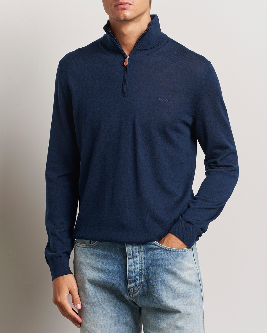 Mies |  | GANT | Extrafine Merino Wool Half Zip Marine