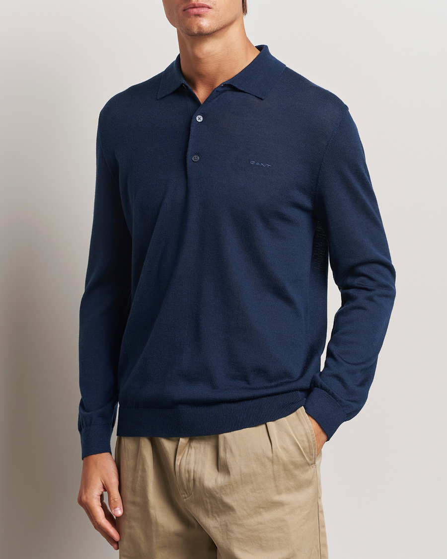 Mies |  | GANT | Extrafine Merino Wool Polo Marine