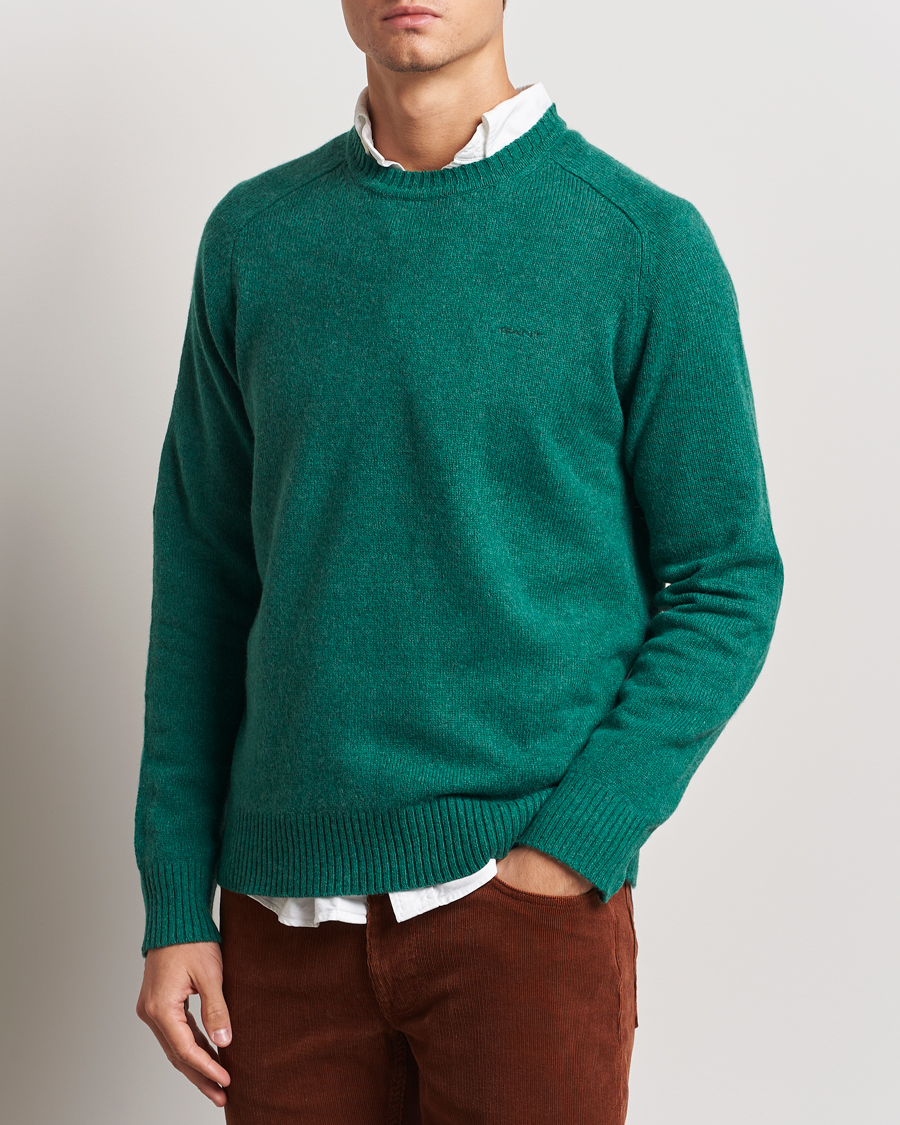 Mies |  | GANT | Wool Blend C-Neck Deep Forest Green