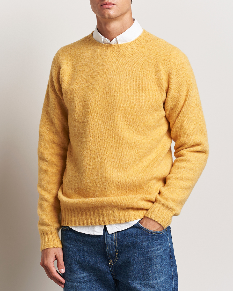 Mies | Vaatteet | Harley Of Scotland | Brushed Supersoft Lambswool Crewneck Marzipan