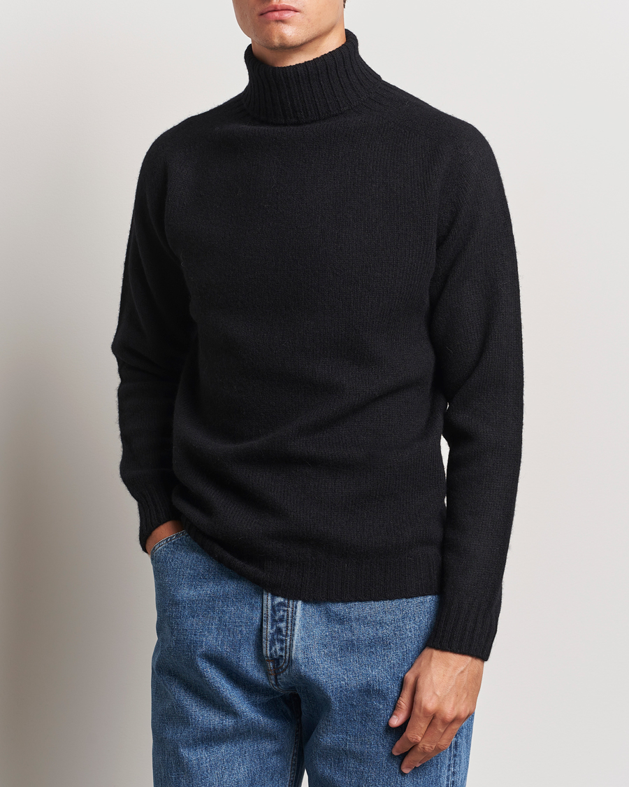 Mies | Harley Of Scotland | Harley Of Scotland | Supersoft Lambswool Rollneck Black