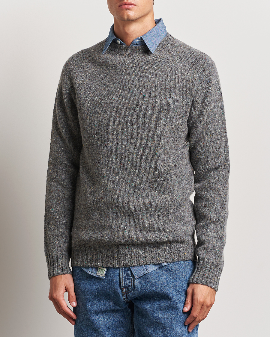 Mies | Vaatteet | Harley Of Scotland | Donegal Wool Crewneck Grey